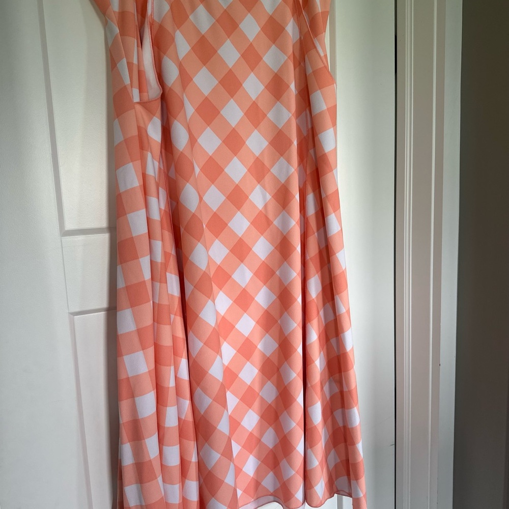 Women’s Cato Checkered Skirt in Peach and White XL